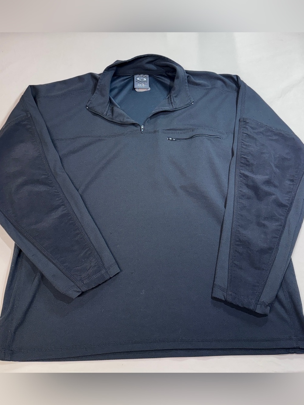 Vintage Oakley Software 1/4 Zip Fleece Mens Black Jacket Pullover Made In USA